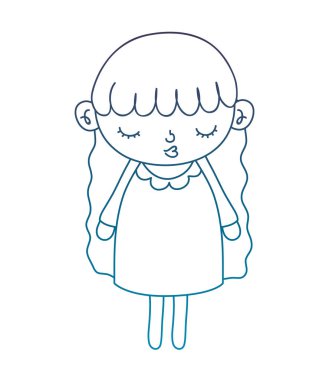 bozulmuş anahat güzel kız elbise ve uzun saç