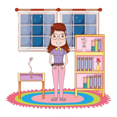 Genç kadın vücut çizgi film