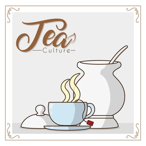 Koncepcja kultury herbaty — Wektor stockowy