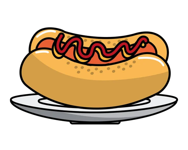 Design isolato di hot dog — Vettoriale Stock