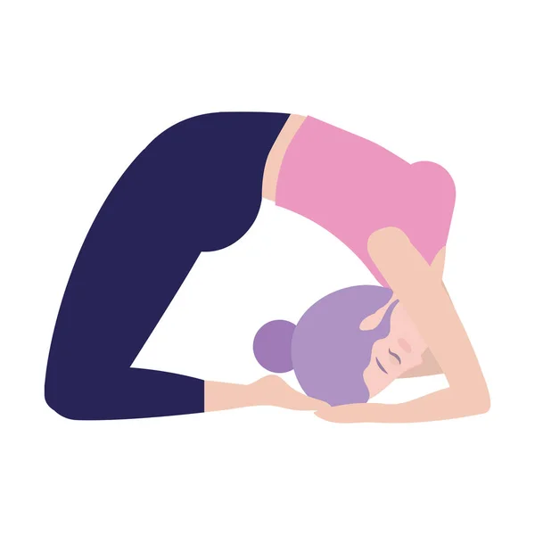 Perempuan dan yoga - Stok Vektor