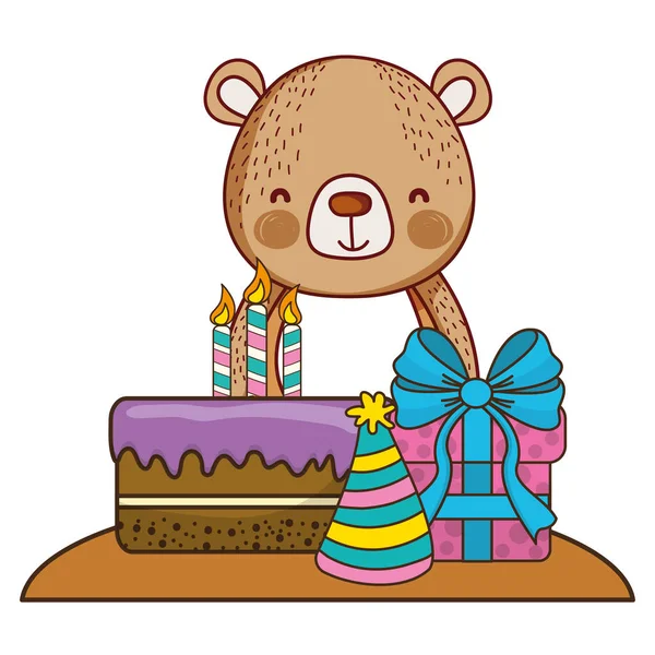 Joyeux anniversaire animal mignon — Image vectorielle