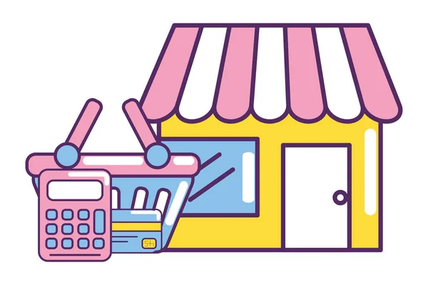 Comercio electrónico tienda online de dibujos animados — Vector de stock