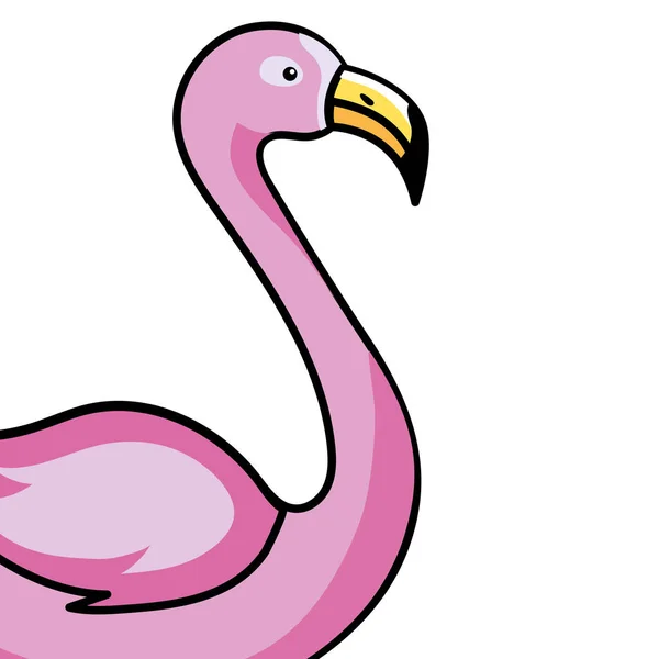 Pink flamingo cartoon — Stock Vector