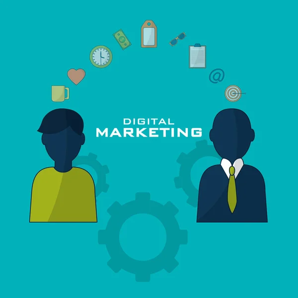 Entreprise de marketing numérique — Image vectorielle