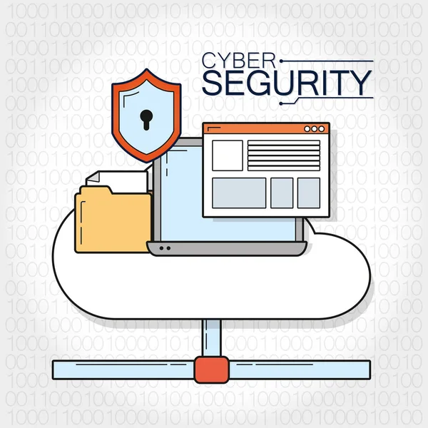 Siber güvenlik teknolojisi — Stok Vektör