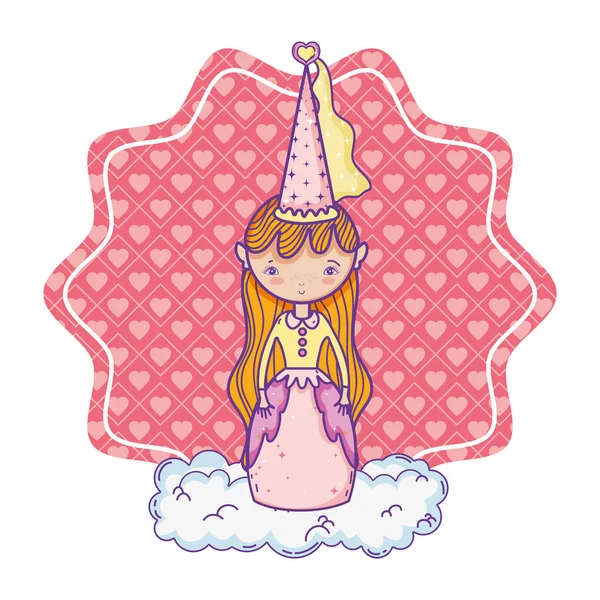 Linda magia princesa de dibujos animados — Vector de stock