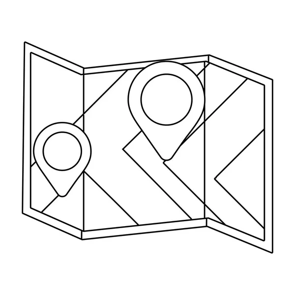 Carte avec points de localisation — Image vectorielle