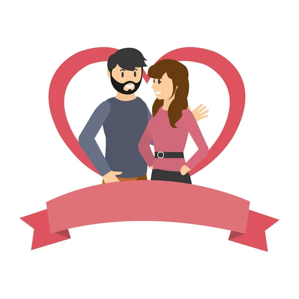 Young couple cartoon — Stock Vector