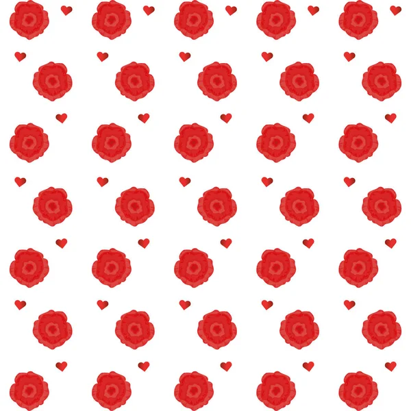 Dessin animé motif roses mignon — Image vectorielle