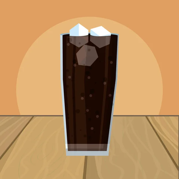 Cartone animato di vetro coke — Vettoriale Stock