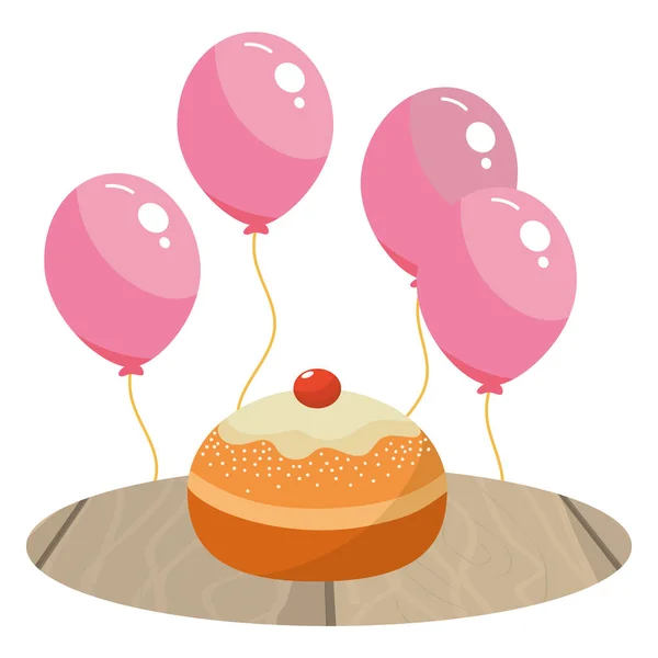 Торт и воздушные шары — стоковый вектор
