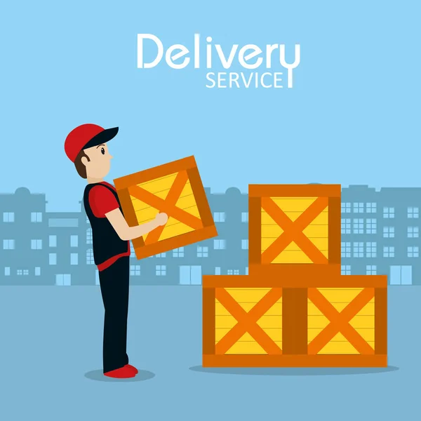 Konsep layanan pengiriman - Stok Vektor