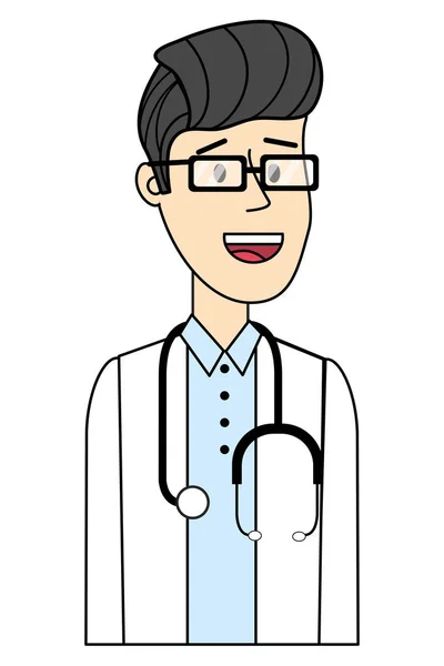 Männlicher Arzt Karikatur — Stockvektor