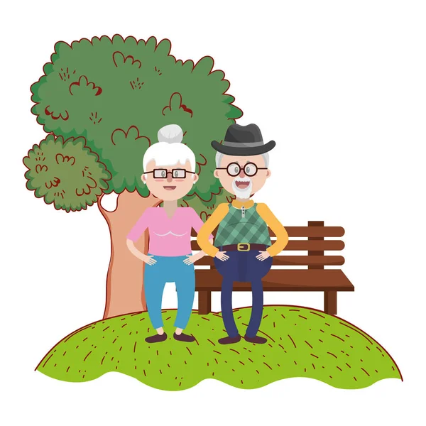 Elderly couple cartoon — Stock Vector