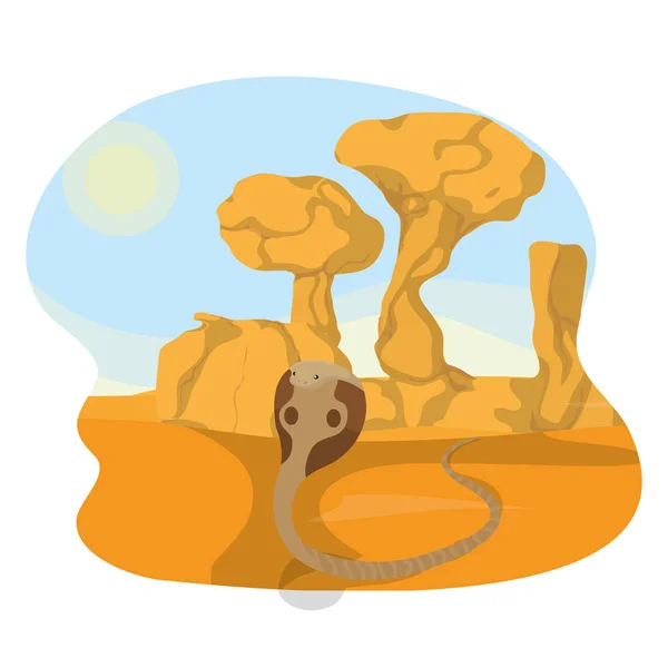 Cobra in de woestijn — Stockvector