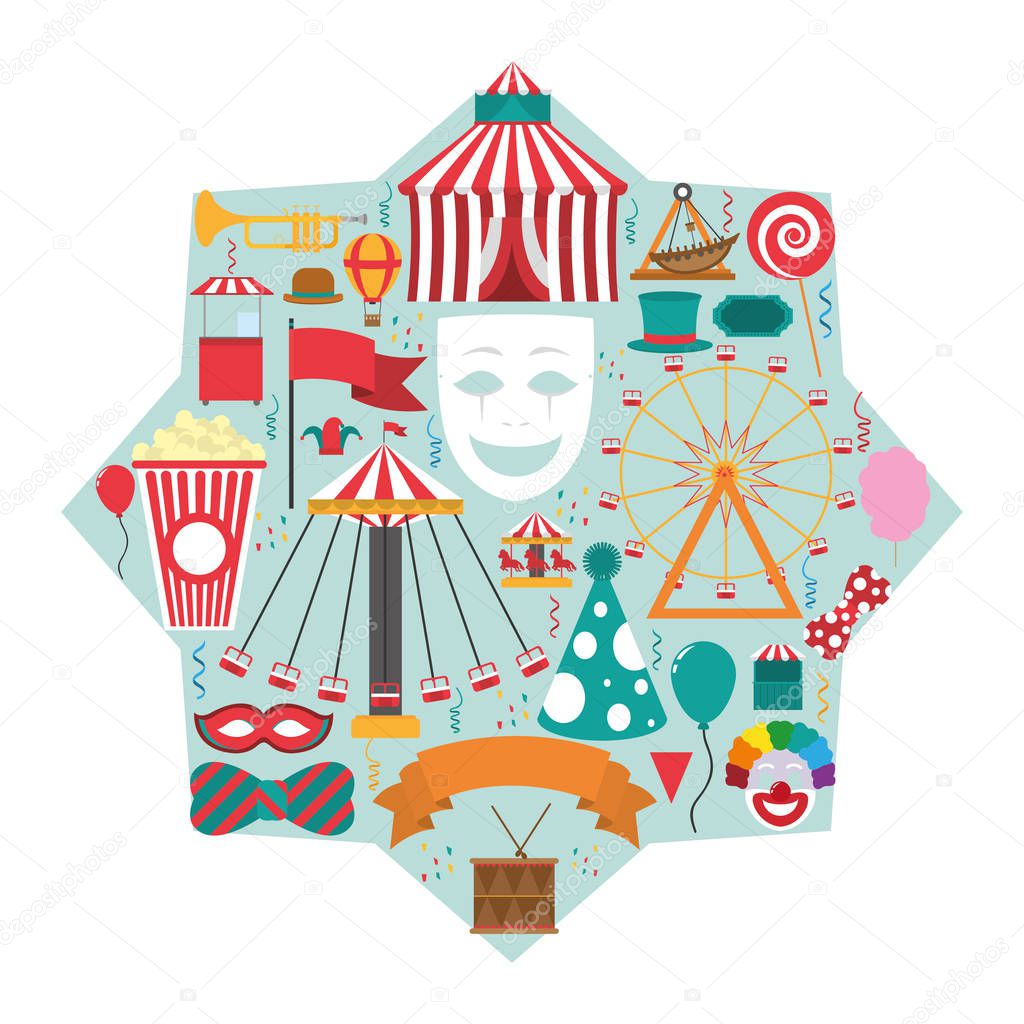 Set of carnival icons