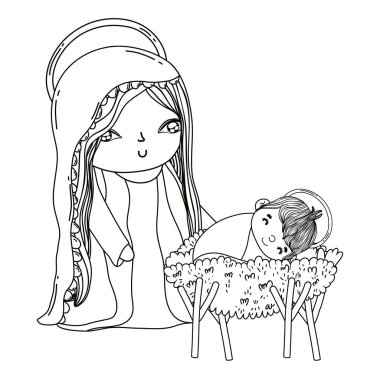 Noel nativity sahne karikatür