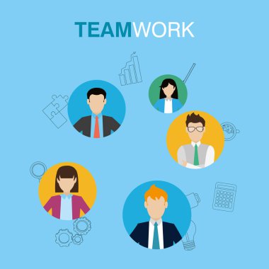 İş takım çalışması konsepti