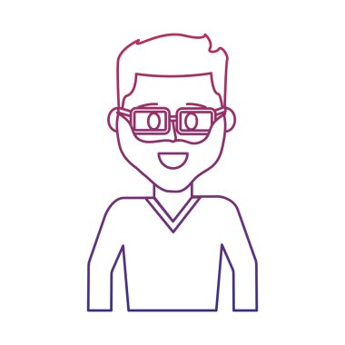 bozulmuş anahat mutlu adam gözlüklü sakallı