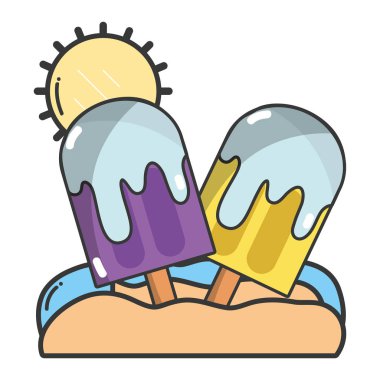 Yaz çubuklu dondurmayı çizgi film