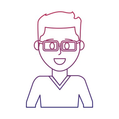 Gözlüklü zarif forması ile bozulmuş Anahat adam