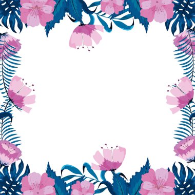 egzotik çiçek bitki dalları yaprakları arka plan ile