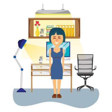 İş kadını ofiste.