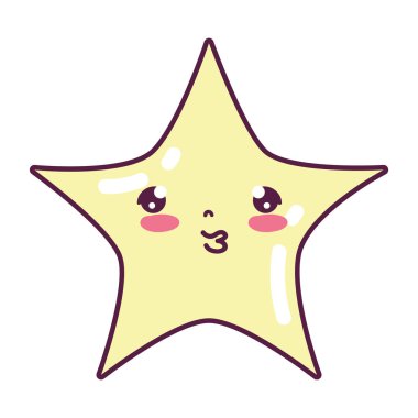 Kawaii sevimli parlak yıldız sanat