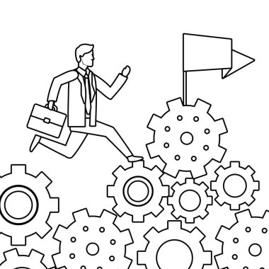 Executive işadamı avatar siyah beyaz
