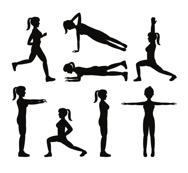 Fitness mujer haciendo ejercicio — Vector de stock