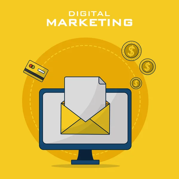 Entreprise de marketing numérique — Image vectorielle