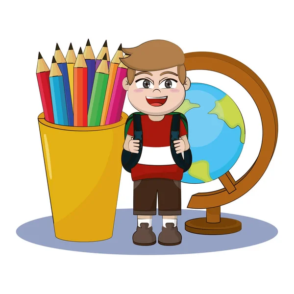 Scuola elementare cartone animato — Vettoriale Stock
