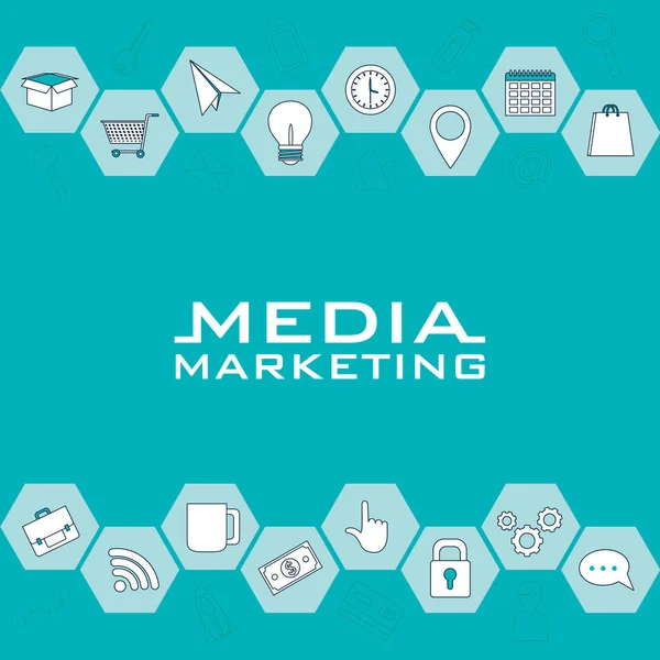 Marketing sui social media — Vettoriale Stock