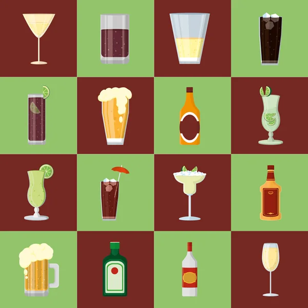 Set bar dranken — Stockvector