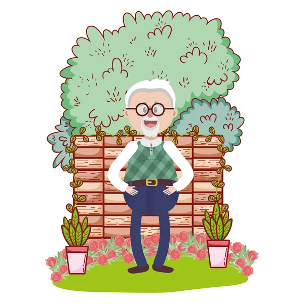 Elderly man cartoon — Stock Vector