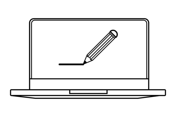 Technologie notebook kreslený — Stockový vektor