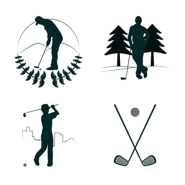 Ensemble d'équipement de golf sport — Image vectorielle