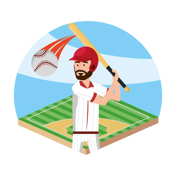 Baseball játékos rajzfilm — Stock Vector