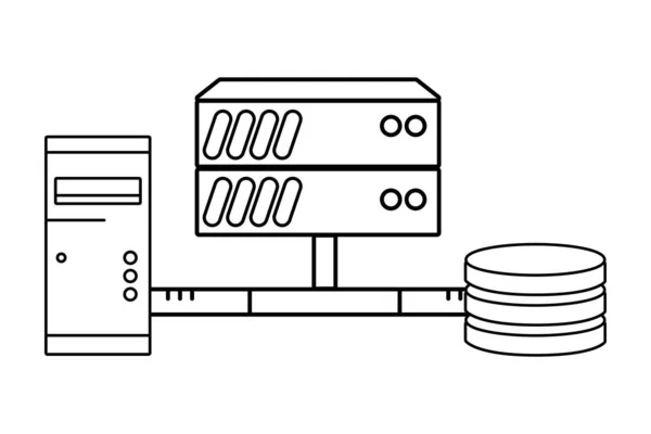 Tecnologia de computação cartoon — Vetor de Stock