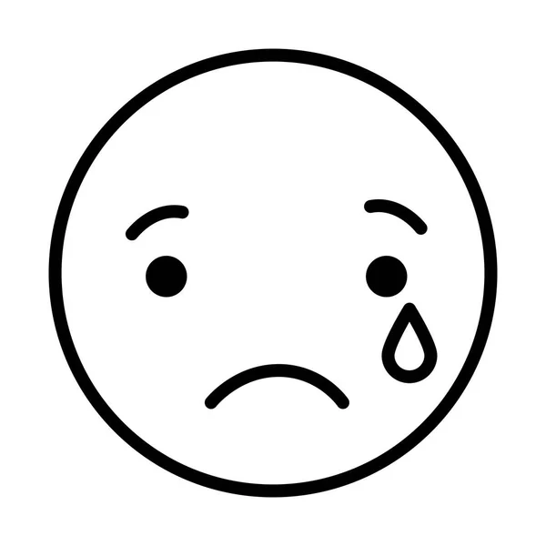 Üzgün yuvarlak emoji — Stok Vektör