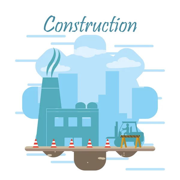 Concepto de zona de construcción — Vector de stock