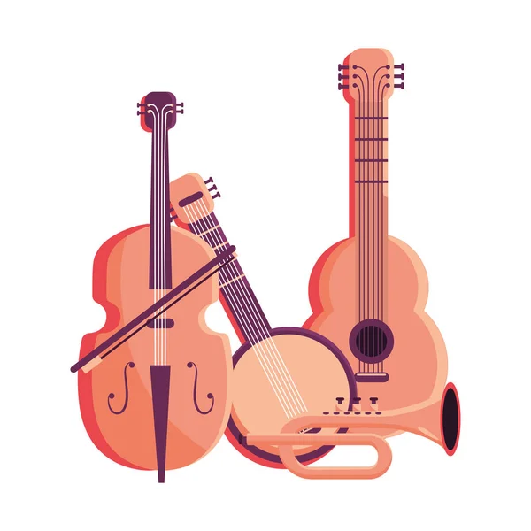 Music instrument cartoon — Stock Vector