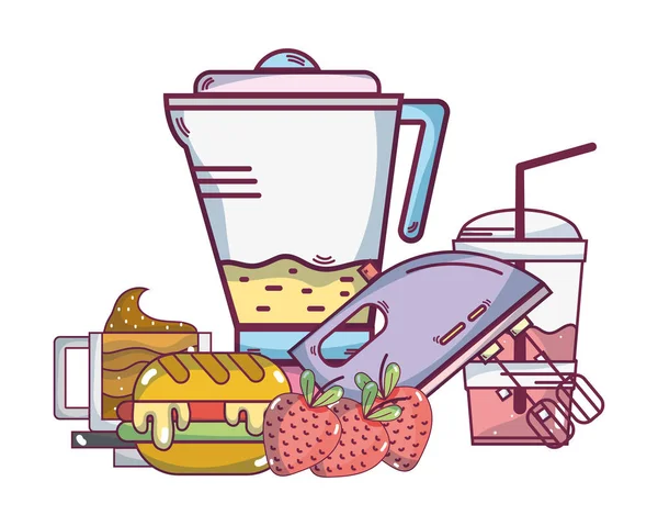 Appareils alimentaires et de cuisine — Image vectorielle