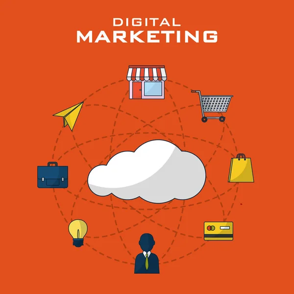 Negócio de marketing digital — Vetor de Stock