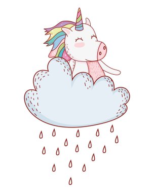 Tek boynuzlu atlara fantazi karikatürler