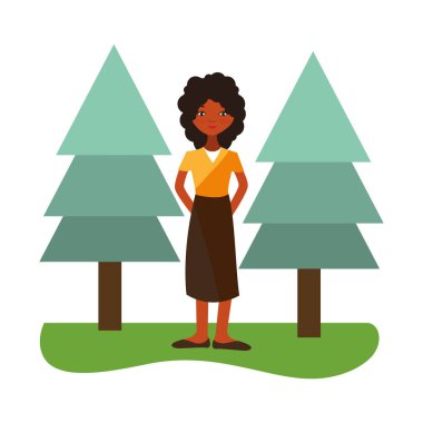 Genç kadın çizgi film