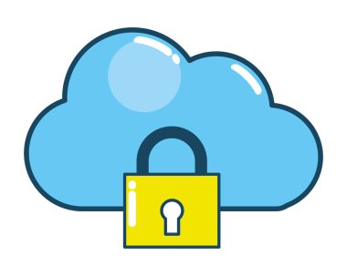 Güvenlik asma kilit destek çizgi film