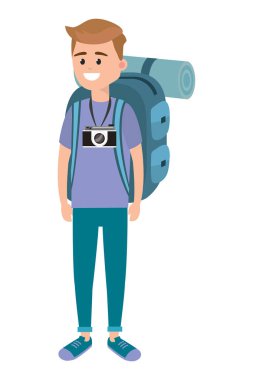 Backpacker turist adam