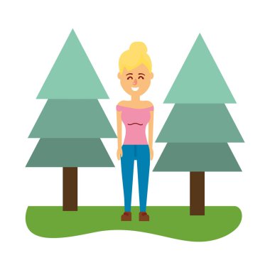 Genç kadın vücut çizgi film